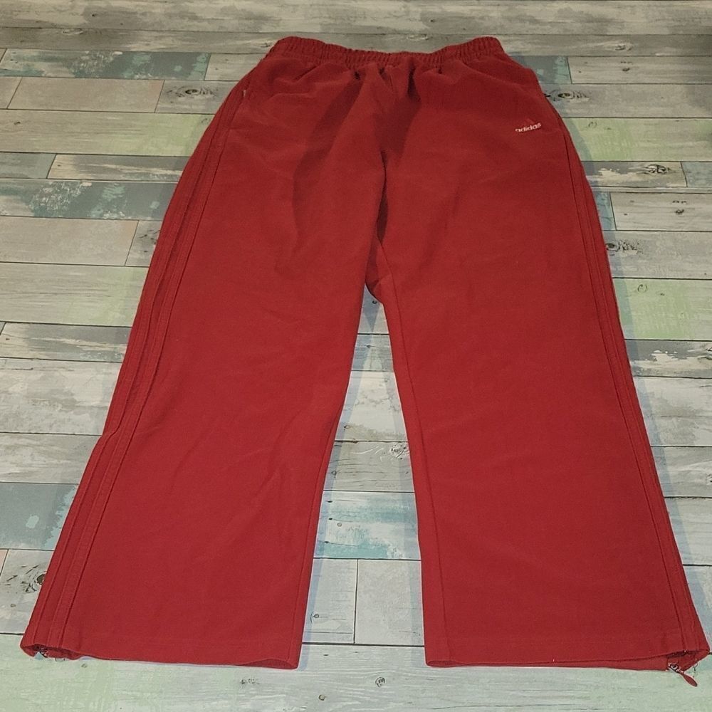 Red Vintage Adidas Track Pants Medium